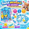 Trusa medicala de jucarie pentru copii, set doctor cu 14 piese, stetoscop si valiza