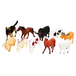 Set Animale de la Ferma, 10 Figurine din Cauciuc