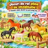 Set 6 figurine cai si caluti de jucarie multicolori pentru copii de peste 3 ani