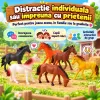 Set 6 figurine cai si caluti de jucarie multicolori pentru copii de peste 3 ani