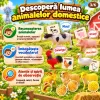 Set 12 figurine animale de la ferma pentru copii, cu vaca, cal, cocos, oaie si alte animale domestice