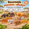 Set 12 figurine animale salbatice safari pentru copii, cu lei, tigri, elefant, girafa si zebra