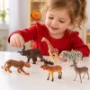 Set 6 figurine animale salbatice pentru copii, cu antilopa, leopard, elefant, girafa si zebra