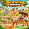 Set 6 figurine animale salbatice pentru copii, cu antilopa, leopard, elefant, girafa si zebra