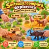 Set 6 figurine animale salbatice pentru copii, cu antilopa, leopard, elefant, girafa si zebra
