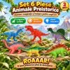 Set cu 6 piese dinozauri si animale preistorice cu aspect realist pentru copii de peste 3 ani