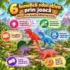 Set cu 6 piese dinozauri si animale preistorice cu aspect realist pentru copii de peste 3 ani