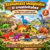 Set cu 12 piese dinozauri si animale preistorice cu aspect realist pentru copii de peste 3 ani