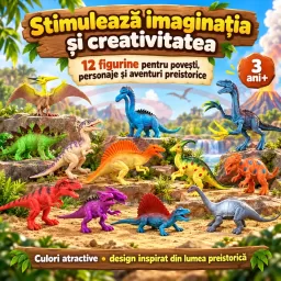 Set dinozauri, animale preistorice, aspect realist, 12 piese. 3 ani+