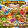 Set cu 12 piese dinozauri si animale preistorice cu aspect realist pentru copii de peste 3 ani
