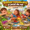 Set cu 12 piese dinozauri si animale preistorice cu aspect realist pentru copii de peste 3 ani