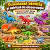 Set cu 12 piese dinozauri si animale preistorice cu aspect realist pentru copii de peste 3 ani