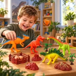Set dinozauri, animale preistorice, aspect realist, 16 piese. 3 ani+