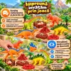 Set cu 16 piese dinozauri si animale preistorice cu aspect realist pentru copii de peste 3 ani