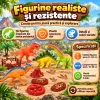 Set cu 16 piese dinozauri si animale preistorice cu aspect realist pentru copii de peste 3 ani