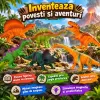 Set cu 6 piese dinozauri si animale preistorice cu aspect realist si dimensiuni mari pentru copii de peste 3 ani