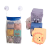 Set 6 cuburi moi cu margini rotunjite pentru bebelusi, Animale 3D, 6 luni+
