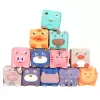 Set 12 cuburi moi cu margini rotunjite pentru bebelusi, Animale 3D, 6 luni+