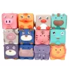 Set 12 cuburi moi cu margini rotunjite pentru bebelusi, Animale 3D, 6 luni+