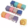 Set 12 cuburi moi cu margini rotunjite pentru bebelusi, Animale 3D, 6 luni+