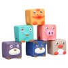 Set 6 cuburi moi cu margini rotunjite pentru bebelusi, Animale 3D, 6 luni+