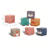Set 6 cuburi moi cu margini rotunjite pentru bebelusi, Animale 3D, 6 luni+
