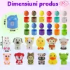 Jucarie Montessori Marionete Finger Puppets – Set educativ 24 piese, animale si casute numerotate, +6 luni