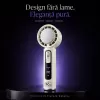 Ventilator de Mana Fara Lame, Ultra-Compact, cu Racire Instanta in 3 Trepte, Reglaj Fin in 100 Niveluri, Motor 14000 RPM, Display Digital, Baterie 4000 mAh, USB-C, Bej