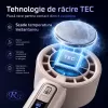 Ventilator de Mana Fara Lame, Ultra-Compact, cu Racire Instanta in 3 Trepte, Reglaj Fin in 100 Niveluri, Motor 14000 RPM, Display Digital, Baterie 4000 mAh, USB-C, Bej