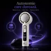 Ventilator de Mana Fara Lame, Ultra-Compact, cu Racire Instanta in 3 Trepte, Reglaj Fin in 100 Niveluri, Motor 14000 RPM, Display Digital, Baterie 4000 mAh, USB-C, Bej