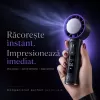 Ventilator de Mana Fara Lame, Ultra-Compact, cu Racire Instanta in 3 Trepte, Reglaj Fin in 100 Niveluri, Motor 14000 RPM, Display Digital, Baterie 4000 mAh, USB-C, Negru