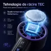 Ventilator de Mana Fara Lame, Ultra-Compact, cu Racire Instanta in 3 Trepte, Reglaj Fin in 100 Niveluri, Motor 14000 RPM, Display Digital, Baterie 4000 mAh, USB-C, Negru