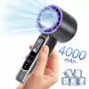 Ventilator Portabil Fara Lame RCO® cu Afisaj Digital, USB Type-C, Baterie 4000 mAh si 100 Niveluri, Negru