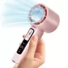 Ventilator de Mana Fara Lame, Ultra-Compact, cu Racire Instanta in 3 Trepte, Reglaj Fin in 100 Niveluri, Motor 14000 RPM, Display Digital, Baterie 4000 mAh, USB-C, Roz