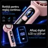 Ventilator de Mana Fara Lame, Ultra-Compact, cu Racire Instanta in 3 Trepte, Reglaj Fin in 100 Niveluri, Motor 14000 RPM, Display Digital, Baterie 4000 mAh, USB-C, Roz