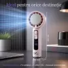 Ventilator de Mana Fara Lame, Ultra-Compact, cu Racire Instanta in 3 Trepte, Reglaj Fin in 100 Niveluri, Motor 14000 RPM, Display Digital, Baterie 4000 mAh, USB-C, Roz