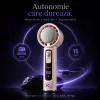 Ventilator de Mana Fara Lame, Ultra-Compact, cu Racire Instanta in 3 Trepte, Reglaj Fin in 100 Niveluri, Motor 14000 RPM, Display Digital, Baterie 4000 mAh, USB-C, Roz