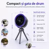Ventilator portabil Silentios, Baterie 3000 mAh, Ultra-Compact, Trepied in stil caracatita cu picioare flexibile, Reglaj rapid, Afisaj Digital, USB-C, Negru, EL02-A