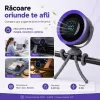 Ventilator portabil Silentios, Baterie 3000 mAh, Ultra-Compact, Trepied in stil caracatita cu picioare flexibile, Reglaj rapid, Afisaj Digital, USB-C, Negru, EL02-A