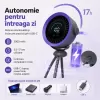 Ventilator portabil Silentios, Baterie 3000 mAh, Ultra-Compact, Trepied in stil caracatita cu picioare flexibile, Reglaj rapid, Afisaj Digital, USB-C, Negru, EL02-A