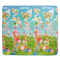 Covoras de joaca termoizolant cu doua fete, Traseu si Ocean, 180 x 200 x 0.8 cm