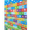 Covoras de joaca termoizolant cu doua fete, Litere Colorate, 180 x 200 x 0.8 cm