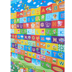 Covoras de joaca termoizolant cu doua fete, Litere Colorate, 180 x 200 x 0.8 cm