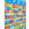 Covoras de joaca termoizolant cu doua fete, Litere Colorate, 180 x 200 x 0.8 cm