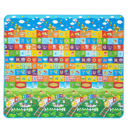 Covoras de joaca termoizolant cu doua fete, Litere Colorate, 180 x 200 x 0.8 cm