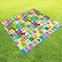 Covoras de joaca termoizolant cu doua fete, Litere si Animalute Simpatice, 180 x 200 x 0.8 cm