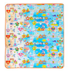 Covoras de joaca termoizolant cu doua fete, Traseu Albastru, 180 x 200 x 0.8 CM