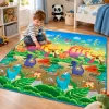 Covoras de joaca pentru bebelusi si copii, moale, hipoalergenic, reversibil, multicolor, potrivit pentru interior si exterior