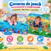 Covoras de joaca pentru bebelusi si copii, moale, hipoalergenic, reversibil, multicolor, potrivit pentru interior si exterior