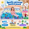 Covoras de joaca pentru bebelusi si copii, moale, hipoalergenic, reversibil, multicolor, potrivit pentru interior si exterior
